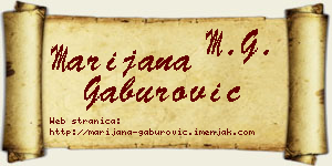 Marijana Gaburović vizit kartica
